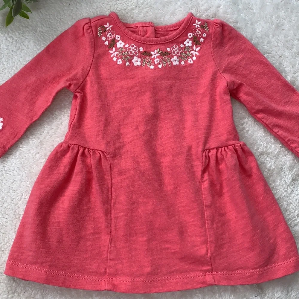 Gymboree Baby Coral Dress 3-6M Long Sleeves EUC